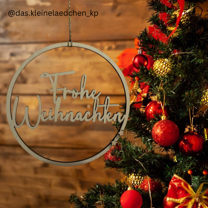 Frohe Weihnachten Holz Hängeschild, Runde Tür Dekoration