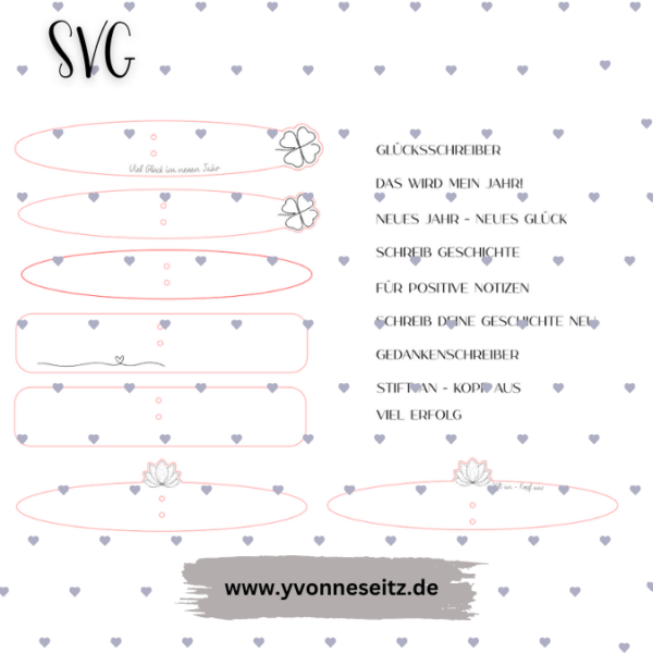 SVG Laser Datei Silvester Stiftehalter Verpackung für Stifte Silvesterwünsche und gravuren für Kugelschreiber Laserdatei – Bild 2