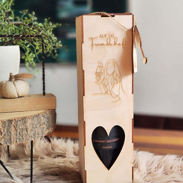 3mm SVG Laser Datei - Flaschenverpackung Weinflaschenbox Geschenkkiste inkl Anhänger für Weinflasche Sektflasche Geschenk Laserdatei – Bild 23