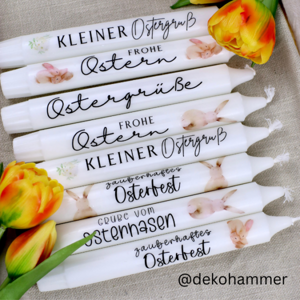 PDF - Kerzentattoo Vorlage - Ostergrüße Ostern - A4 Kerzentattoos zum selber drucken – Bild 2