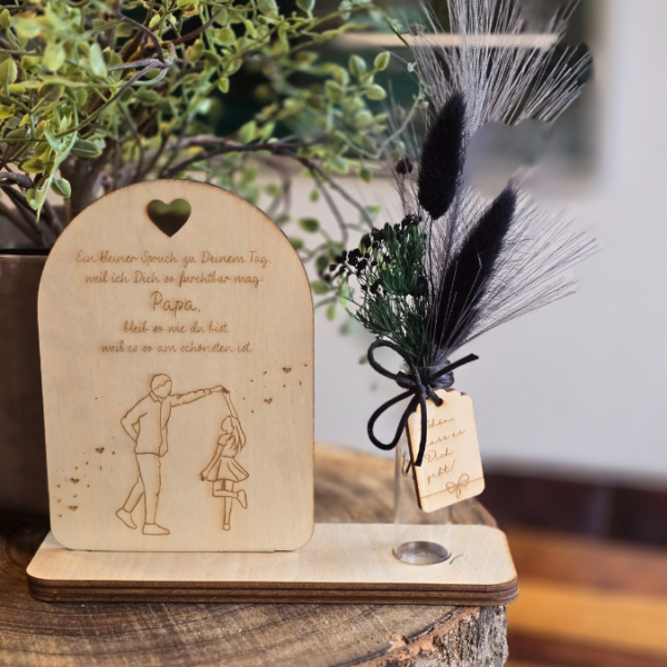 Aufsteller für 3mm und 4mm Holz Vatertag Papa Tochter für Vasen oder Kerzen SVG Laser Datei – Bild 12