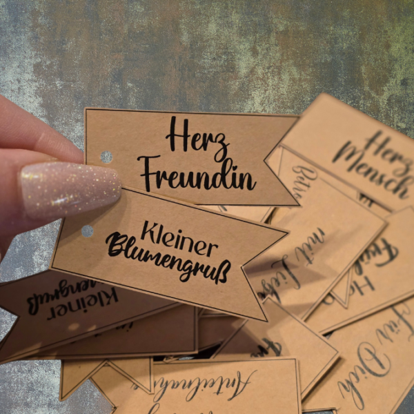 PRINT DRUCKVORLAGE PDF Geschenkanhänger 3 Designs - HERZMENSCH & HERZFREUNDIN & DU BIST TOLL - Printable PDF-Datei zum selber drucken – Bild 3