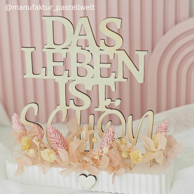 SVG Laser Datei Schriftzug für Klötzchen Easy Sticks DAS LEBEN IST SCHÖN – Bild 3