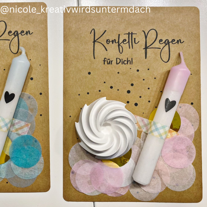 IN DER TÜTE PRINT DRUCKVORLAGE PDF Verpackung für Kleinigkeiten Geschenkkarte 2 Designs - Geburtstag in der Tüte und Konfettiregen Printable PDF-Datei zum selber drucken – Bild 4