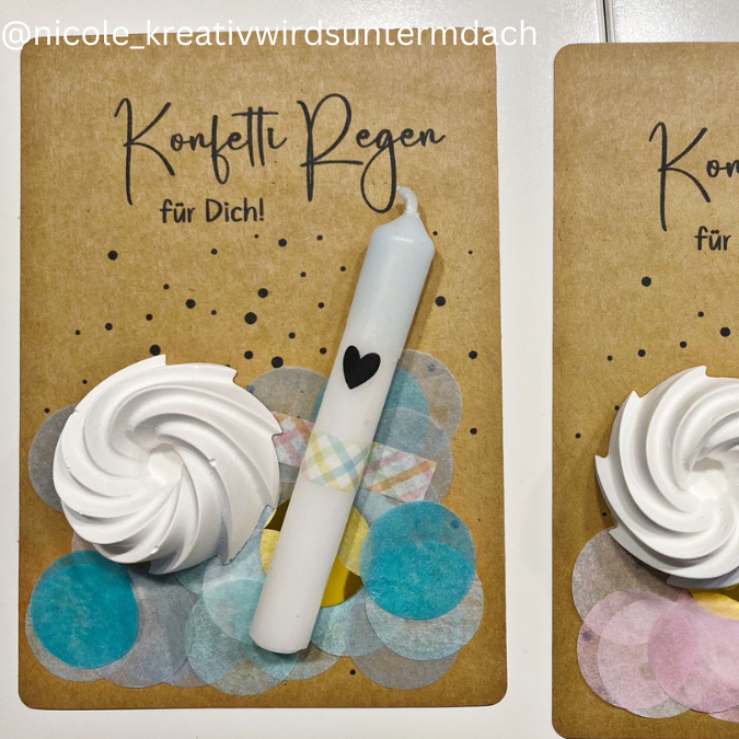 IN DER TÜTE PRINT DRUCKVORLAGE PDF Verpackung für Kleinigkeiten Geschenkkarte 2 Designs - Geburtstag in der Tüte und Konfettiregen Printable PDF-Datei zum selber drucken – Bild 3