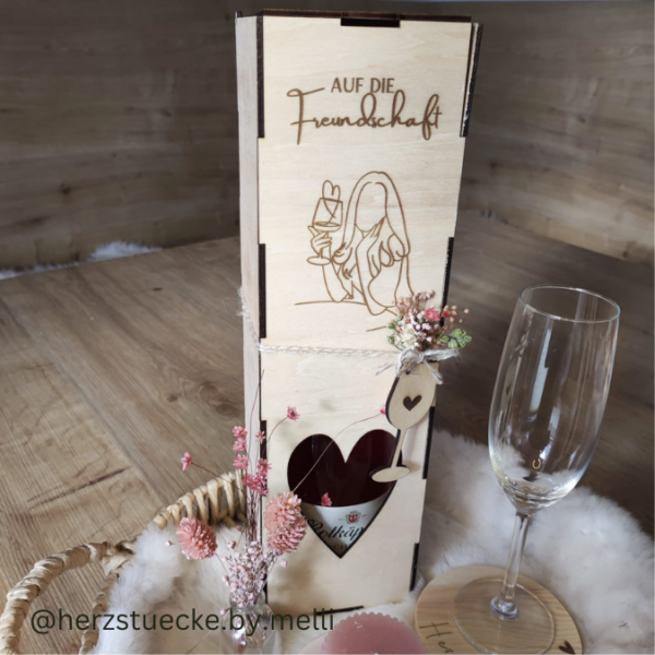 3mm SVG Laser Datei - Flaschenverpackung Weinflaschenbox Geschenkkiste inkl Anhänger für Weinflasche Sektflasche Geschenk Laserdatei – Bild 9