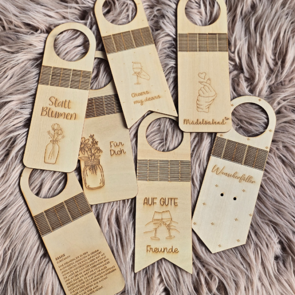 SVG Laser Datei - Flaschenanhänger Weinflaschen Anhänger für Flaschen 9 Designs Freundschaft Freunde Laserdatei – Bild 25