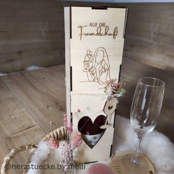 3mm SVG Laser Datei - Flaschenverpackung Weinflaschenbox Geschenkkiste inkl Anhänger für Weinflasche Sektflasche Geschenk Laserdatei – Bild 8