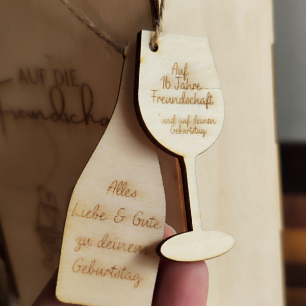 3mm SVG Laser Datei - Flaschenverpackung Weinflaschenbox Geschenkkiste inkl Anhänger für Weinflasche Sektflasche Geschenk Laserdatei – Bild 24