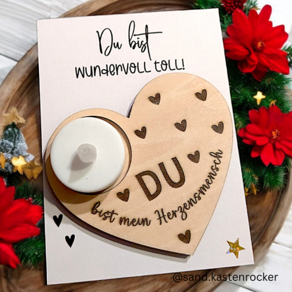 IN DER TÜTE PRINT DRUCKVORLAGE PDF Verpackung für Kleinigkeiten Geschenkkarte 2 Designs - Du bist wundervoll toll UND Herzensmensch- Printable PDF Datei zum selber drucken – Bild 3