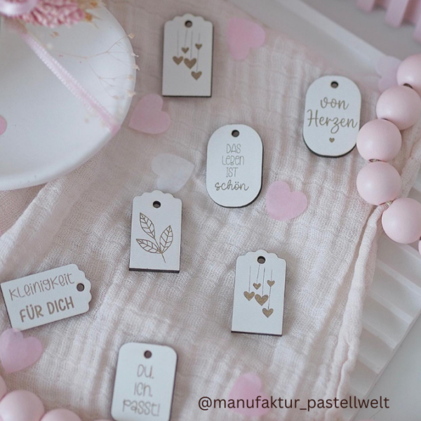 SVG Laser Datei Geschenkanhänger random für viele Kleinigkeiten Dala Haus floral Laserdatei mit Blankos für eigene Designs – Bild 6