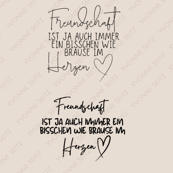 SVG Laser Datei Gravur FREUNDSCHAFT Brause im Herzen