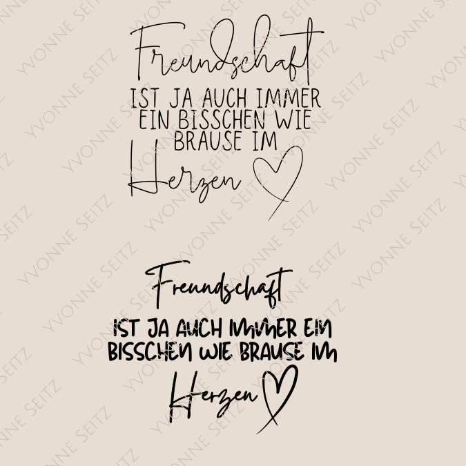 SVG Laser Datei Gravur FREUNDSCHAFT Brause im Herzen