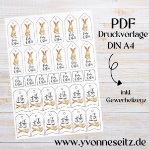 PRINT DRUCKVORLAGE PDF Geschenkanhänger 3 Designs MX - FROHE OSTERN - Printable PDF-Datei zum selber drucken