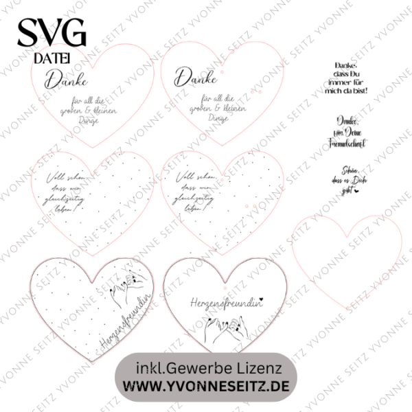 SVG Laser Datei - Geschenkherzen zum Stellen oder hängen für Gießteile Kerzenständer Blumen verschiedene Designs Laserdatei – Bild 2