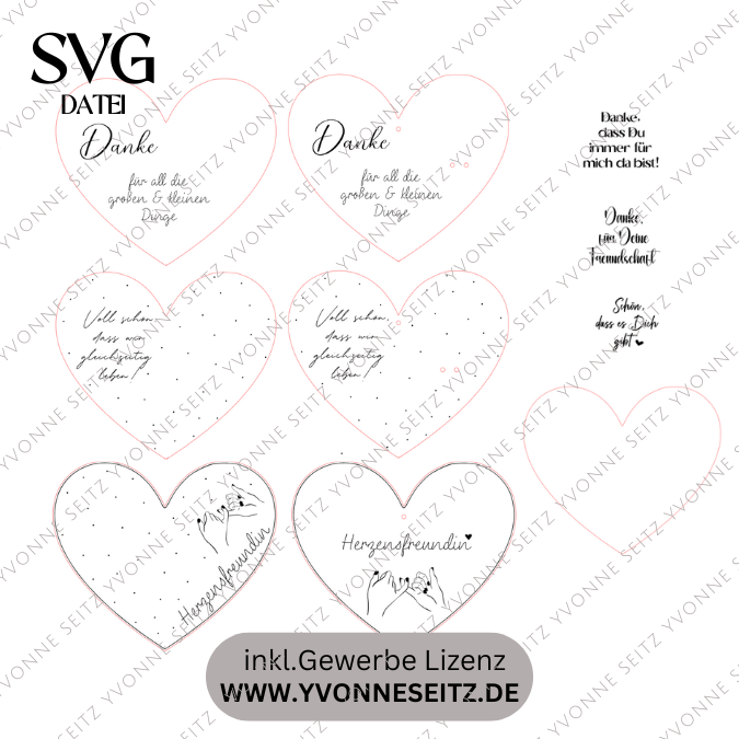SVG Laser Datei - Geschenkherzen zum Stellen oder hängen für Gießteile Kerzenständer Blumen verschiedene Designs Laserdatei – Bild 2