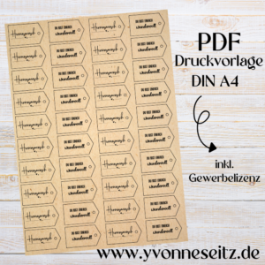 PRINT DRUCKVORLAGE PDF Geschenkanhänger 2 Designs MIDI - HERZENSMENSCH & DU BIST EINFACH WUNDERVOLL - Printable PDF-Datei zum selber drucken