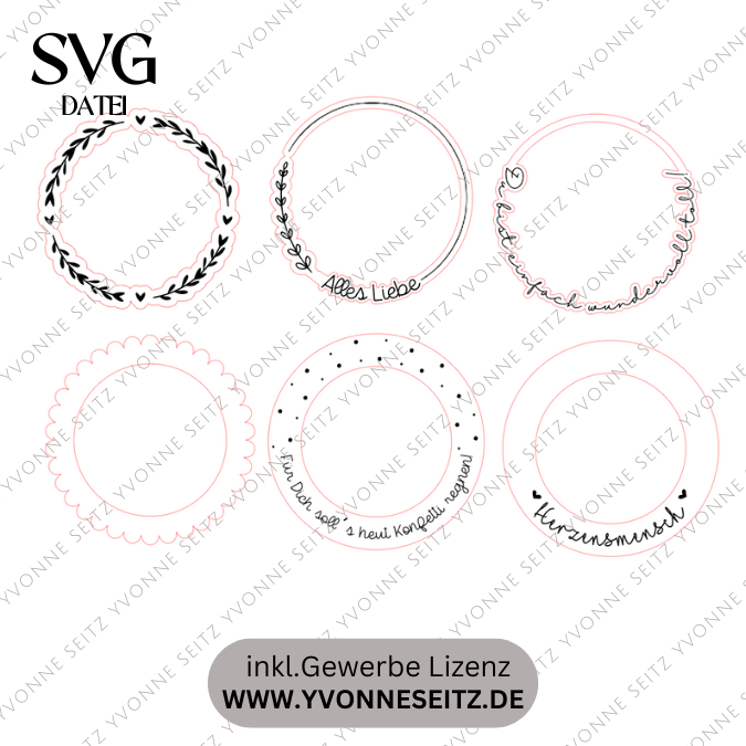 SVG Laser Datei - Kerzenteller Kränze 1 für gegossene Kerzenständer 6 Designs Laserdatei – Bild 6