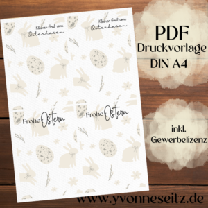 IN DER TÜTE PRINT DRUCKVORLAGE PDF Verpackung für Kleinigkeiten Geschenkkarte 2 Designs - Kleiner Gruß vom Osterhasen PDF-Datei zum selber drucken