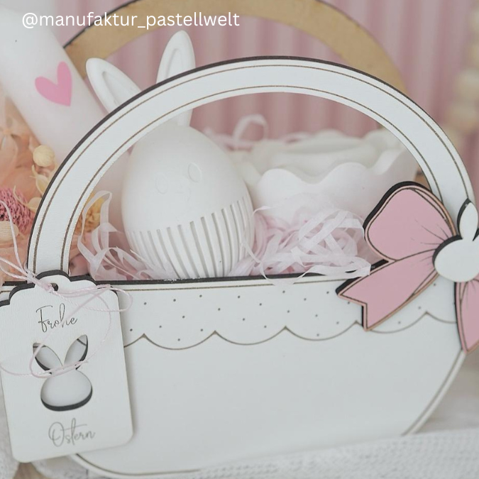3 mm und 4 mm Ostern Geschenkkörbchen in 6 Designs inkl Anhänger und Deko für Kleinigkeiten Osterhasen Eier Osterkörbchen Ostergeschenk SVG Laserdatei Laserfile Lasercut – Bild 16