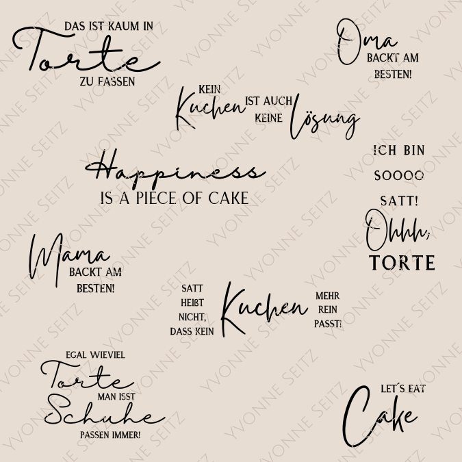SVG Laser Datei Kuchen Bundle Torte Tortenheber Cake Kuchenliebe SVG Datei