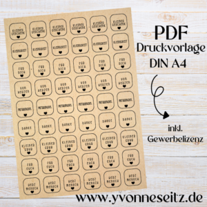 PRINT DRUCKVORLAGE PDF Geschenkanhänger 9 Designs MINI - MIX zu vielen Anlässen - Printable PDF-Datei zum selber drucken