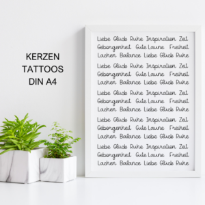 PDF - Kerzentattoo Vorlage - NIMM DIR WAS DU BRAUCHST 1 Evergreens - A4 Kerzentattoos zum selber drucken