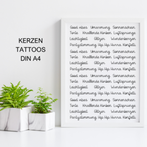 PDF - Kerzentattoo Vorlage - NIMM DIR WAS DU BRAUCHST 3 Fröhliche Anlässe - A4 Kerzentattoos zum selber drucken