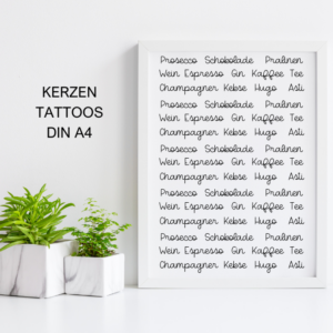 PDF - Kerzentattoo Vorlage - NIMM DIR WAS DU BRAUCHST 4 Leckereien - A4 Kerzentattoos zum selber drucken