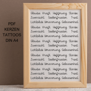 PDF - Kerzentattoo Vorlage - NIMM DIR WAS DU BRAUCHST 2 Aufmunternde Mutmacher - A4 Kerzentattoos zum selber drucken