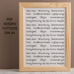 PDF - Kerzentattoo Vorlage - NIMM DIR WAS DU BRAUCHST 3 Fröhliche Anlässe - A4 Kerzentattoos zum selber drucken