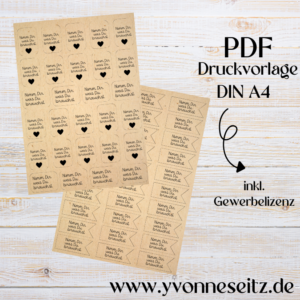 PRINT DRUCKVORLAGE PDF Geschenkanhänger 2 Seiten 3 Designs - Nimm dir was Du brauchst - Printable PDF-Datei zum selber drucken