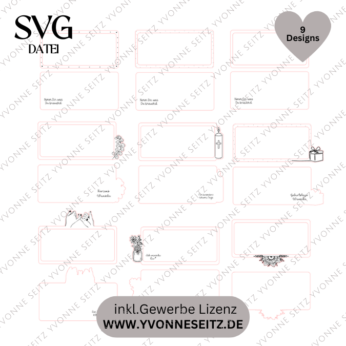 9 Designs "Nimm dir was du brauchst" Kerzensets Geschenksets für 3 Kerzen SVG Laserdatei Laserfile Lasercut Svgdatei – Bild 2