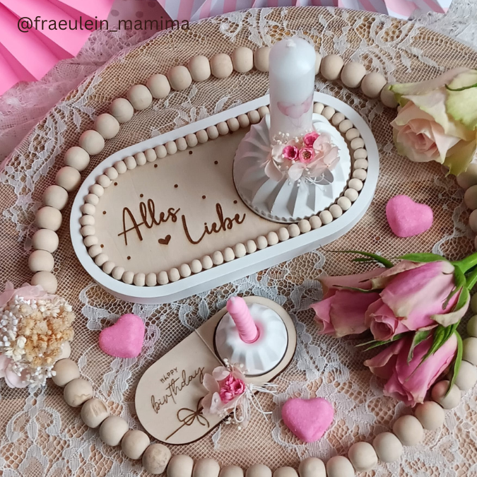 14 Designs SVG Laser Datei Geburtstag Pustekuchen Halter oder Einleger für ovales Tablett Laserdatei – Bild 19