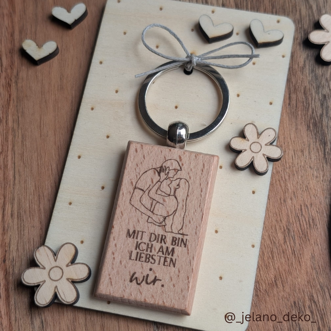 Laserdatei Halter für Schlüsselanhänger Glücksbringer Verpackung Kleinigkeiten Geschenkidee SVG Laser Datei – Bild 8