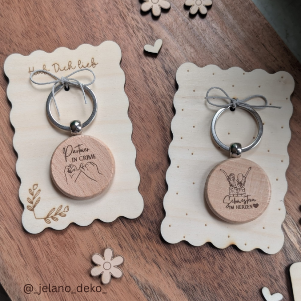 Laserdatei Halter für Schlüsselanhänger Glücksbringer Verpackung Kleinigkeiten Geschenkidee SVG Laser Datei – Bild 9