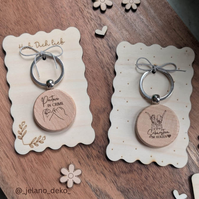 Laserdatei Halter für Schlüsselanhänger Glücksbringer Verpackung Kleinigkeiten Geschenkidee SVG Laser Datei – Bild 9