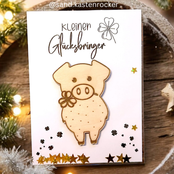 IN DER TÜTE PRINT DRUCKVORLAGE PDF Verpackung für Kleinigkeiten Geschenkkarte 2 Designs - Glücksbringer- Printable PDF Datei zum selber drucken – Bild 2