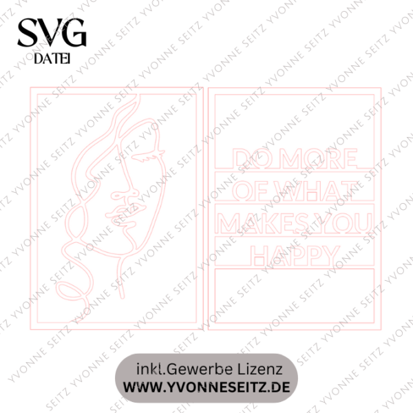 SVG Laser Datei Wandbild Wanddeko Lineart Do more of what makes you happy Laserdatei – Bild 2