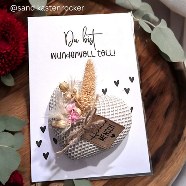 IN DER TÜTE PRINT DRUCKVORLAGE PDF Verpackung für Kleinigkeiten Geschenkkarte 2 Designs - Du bist wundervoll toll UND Herzensmensch- Printable PDF Datei zum selber drucken – Bild 2
