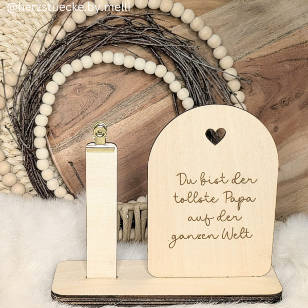 Aufsteller für 3mm und 4mm Holz Vatertag Papa Tochter für Vasen oder Kerzen SVG Laser Datei – Bild 4