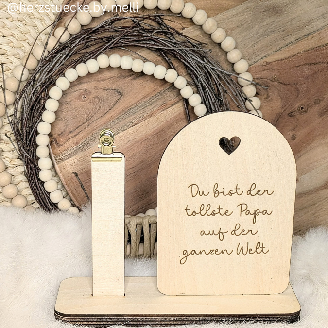 Aufsteller für 3mm und 4mm Holz Vatertag Papa Tochter für Vasen oder Kerzen SVG Laser Datei – Bild 4