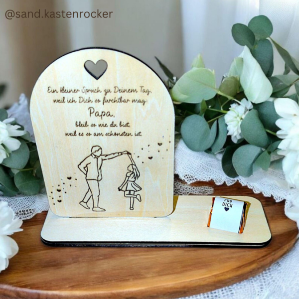 Aufsteller für 3mm und 4mm Holz Vatertag Papa Tochter für Vasen oder Kerzen SVG Laser Datei – Bild 5