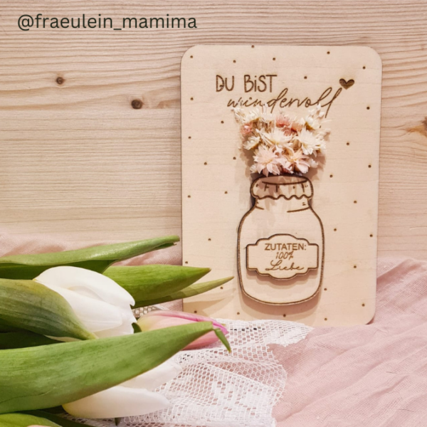 SVG Laser Datei Grußkarte Geldgeschenk Trockenblumen Vorratsglas Geschenkkarte Glas Marmeladenglas Laserdatei mit Blankos – Bild 8