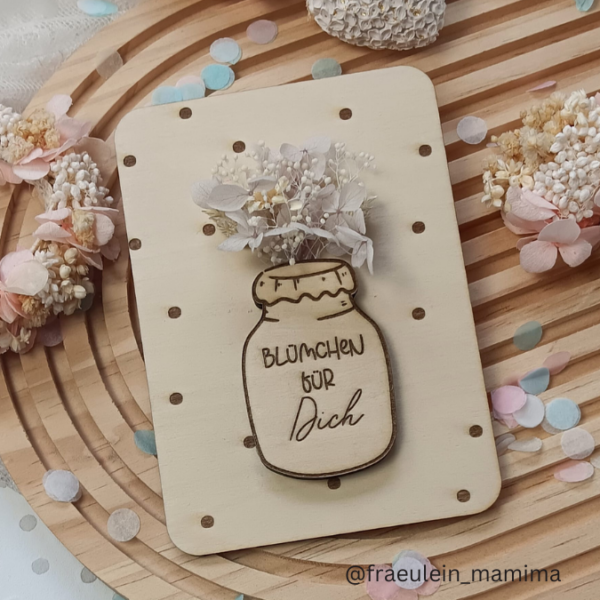 SVG Laser Datei Grußkarte Geldgeschenk Trockenblumen Vorratsglas Geschenkkarte Glas Marmeladenglas Laserdatei mit Blankos – Bild 5