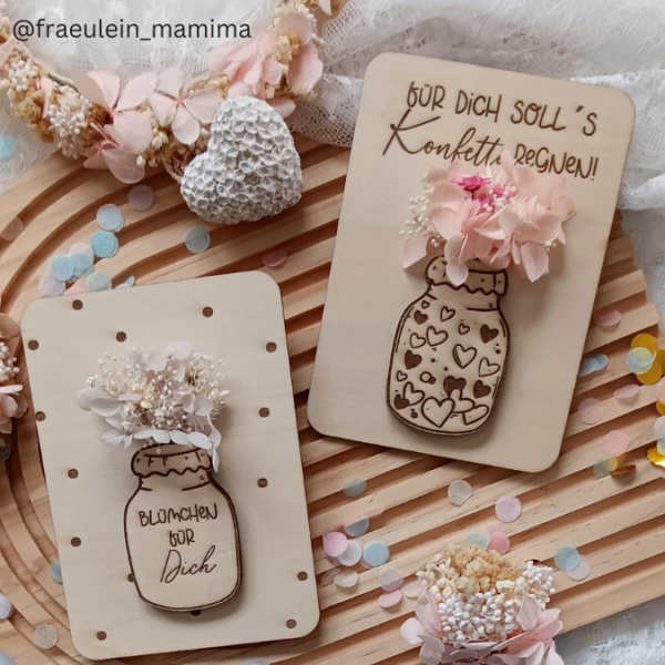 SVG Laser Datei Grußkarte Geldgeschenk Trockenblumen Vorratsglas Geschenkkarte Glas Marmeladenglas Laserdatei mit Blankos – Bild 12