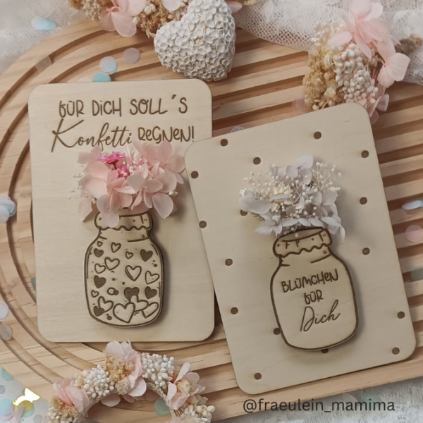 SVG Laser Datei Grußkarte Geldgeschenk Trockenblumen Vorratsglas Geschenkkarte Glas Marmeladenglas Laserdatei mit Blankos – Bild 13