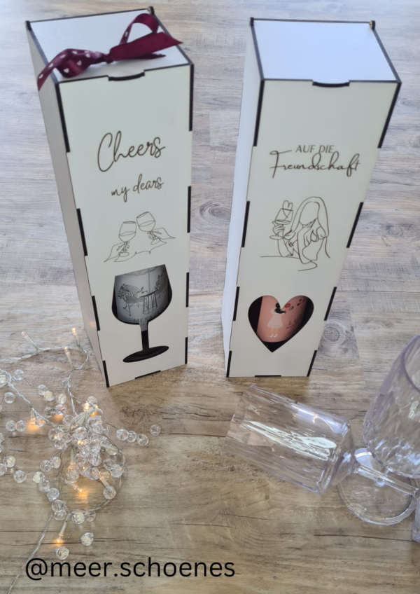 3mm SVG Laser Datei - Flaschenverpackung Weinflaschenbox Geschenkkiste inkl Anhänger für Weinflasche Sektflasche Geschenk Laserdatei – Bild 6