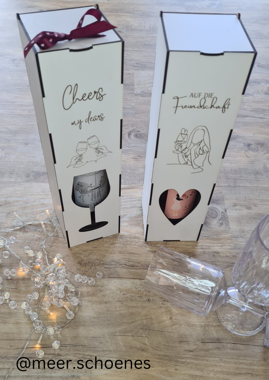 3mm SVG Laser Datei - Flaschenverpackung Weinflaschenbox Geschenkkiste inkl Anhänger für Weinflasche Sektflasche Geschenk Laserdatei – Bild 6