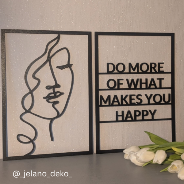 SVG Laser Datei Wandbild Wanddeko Lineart Do more of what makes you happy Laserdatei – Bild 4